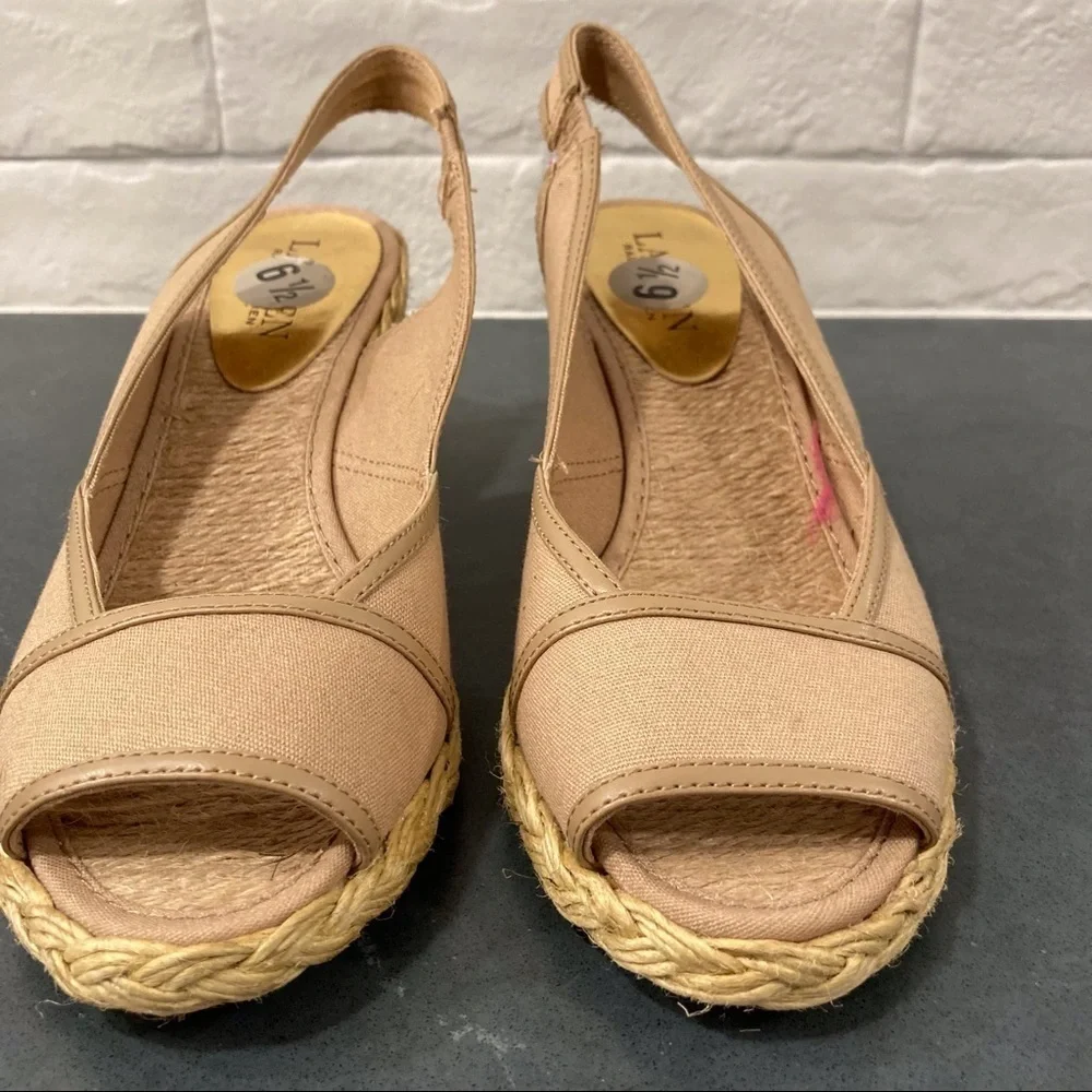 NWT Lauren Ralph Lauren sz 6.5 Catlin espadrille wedges